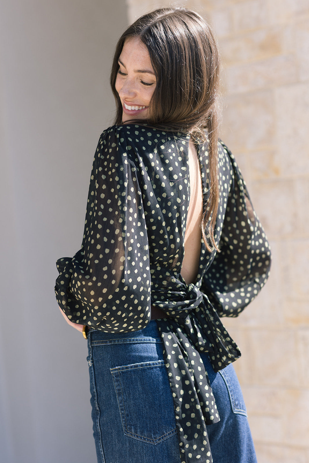 Beatriz Polka Dot Top back