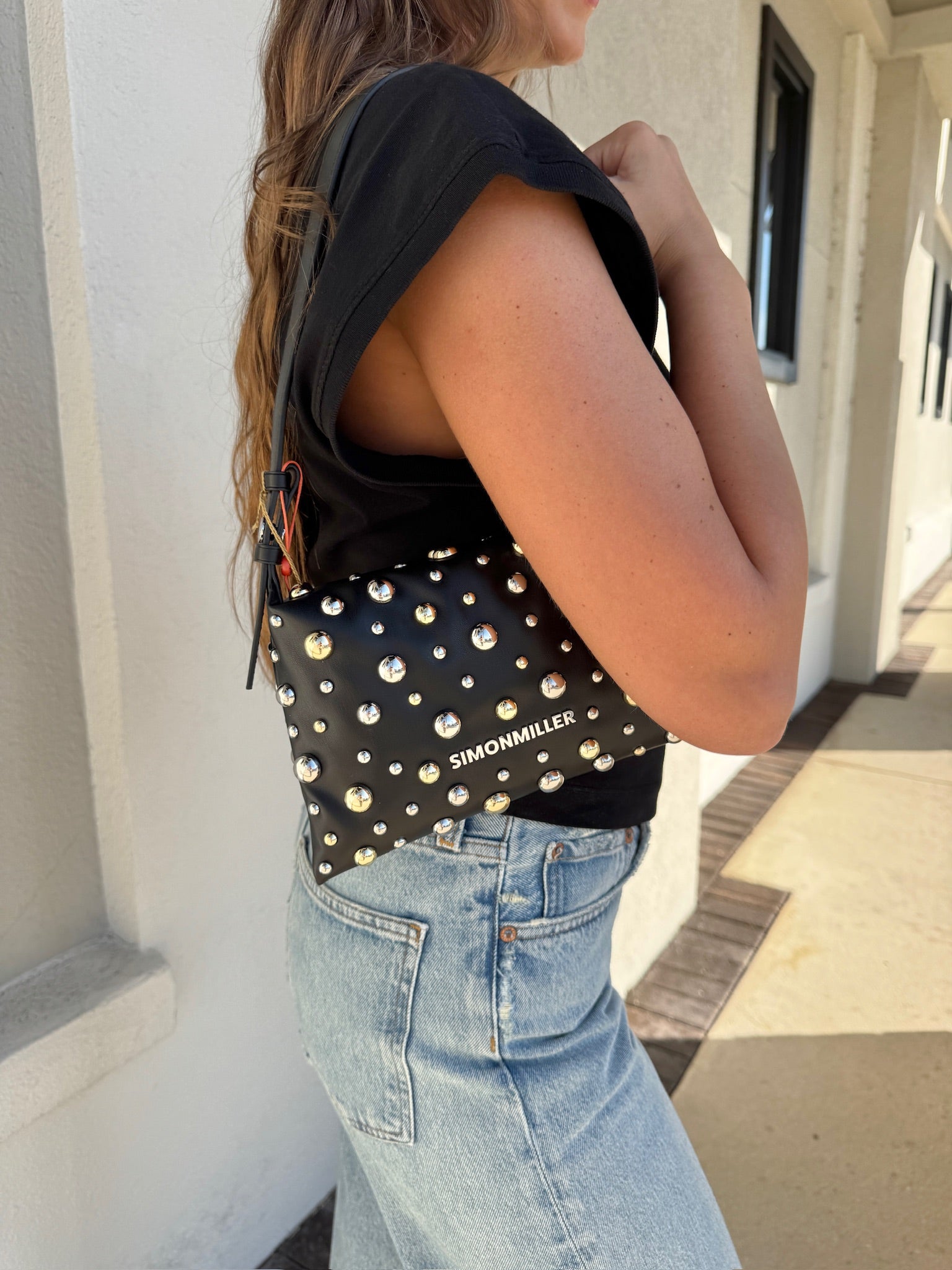Studded Mini Puffin on shoulder