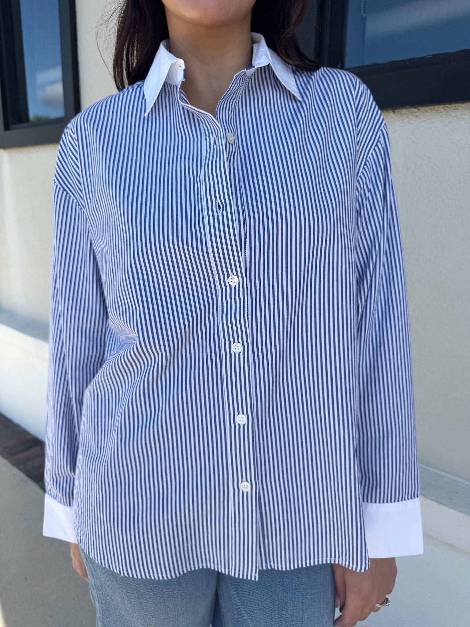 James Stripe Shirt close up front