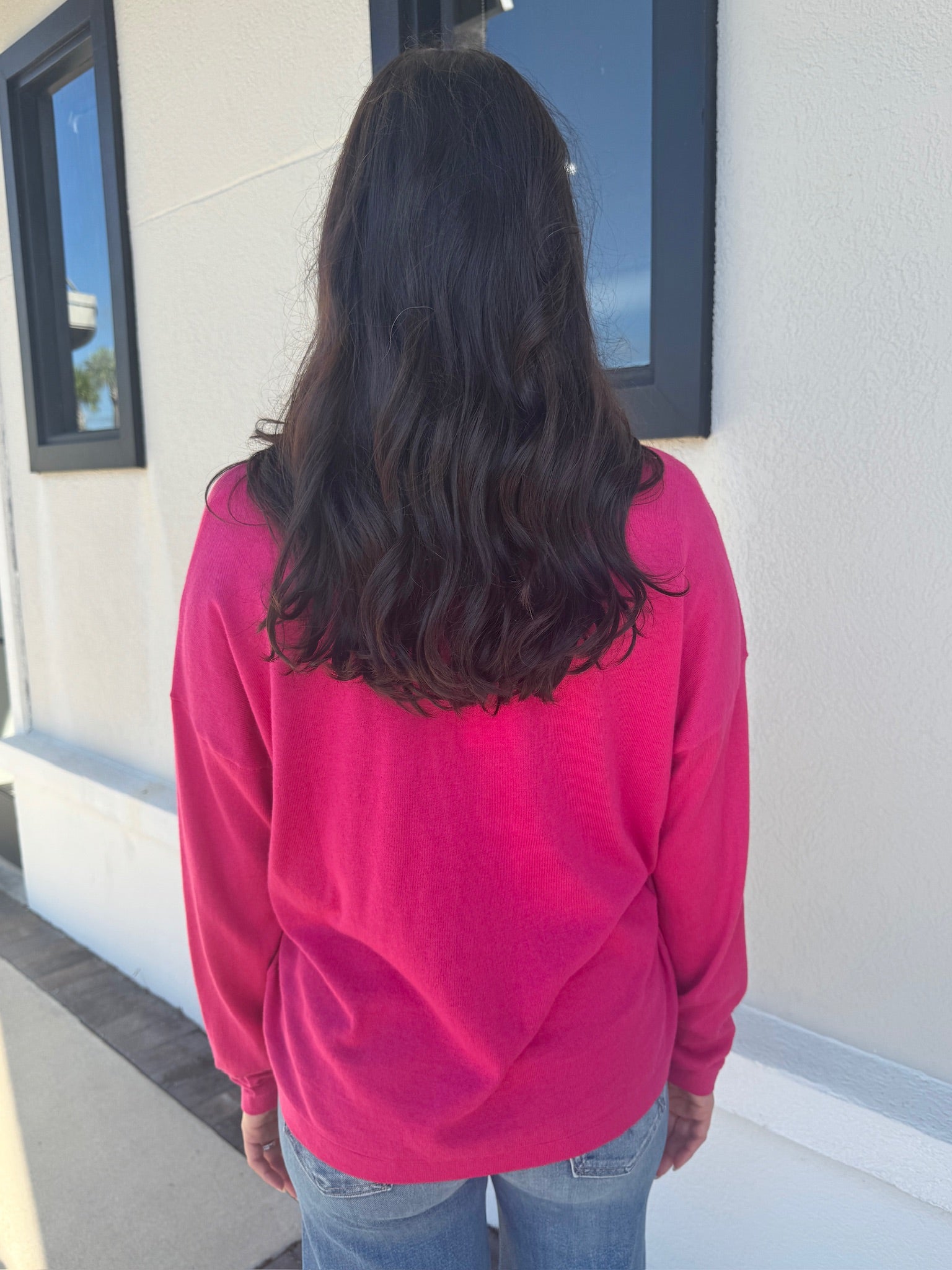 Collin Polo Sweater in Flamboyant back