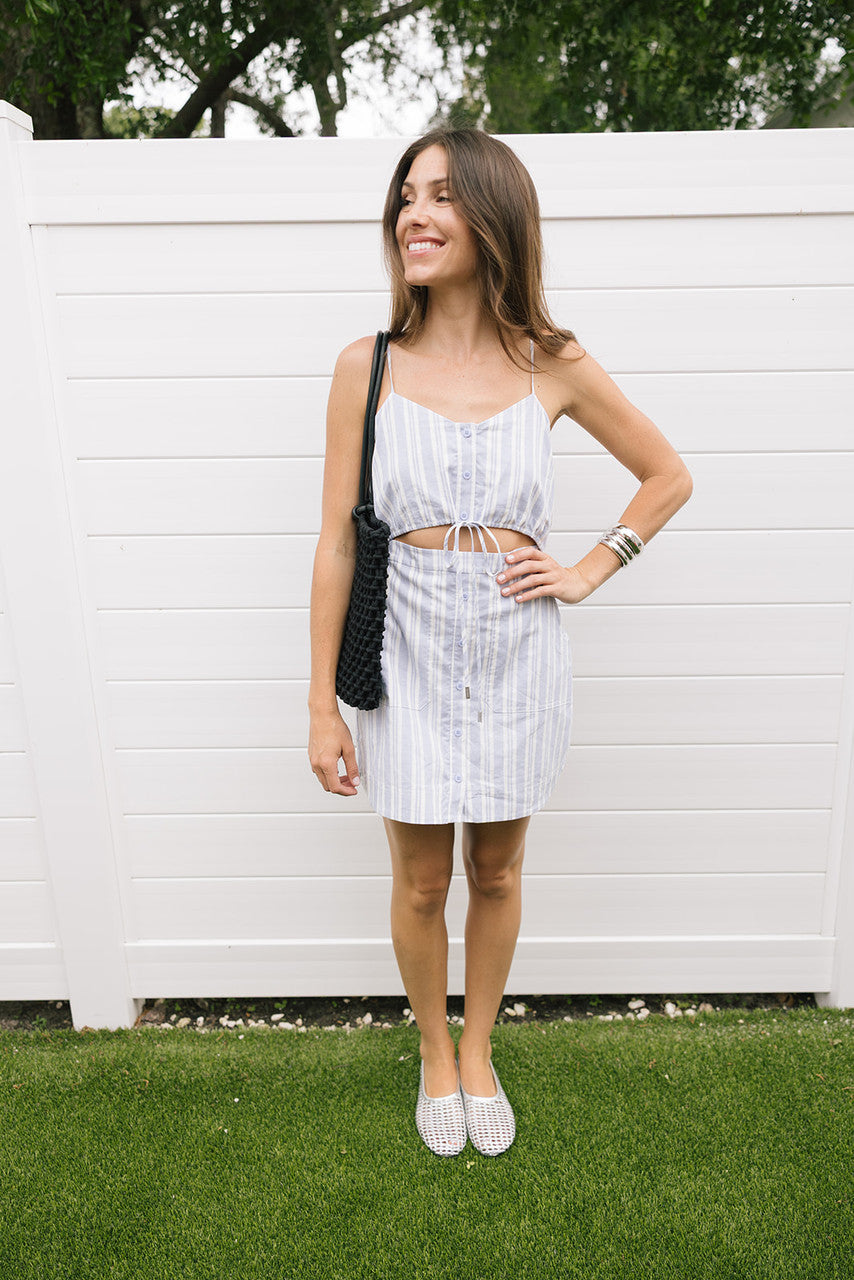 Simkhai Annie Stripe Mini Dress full body