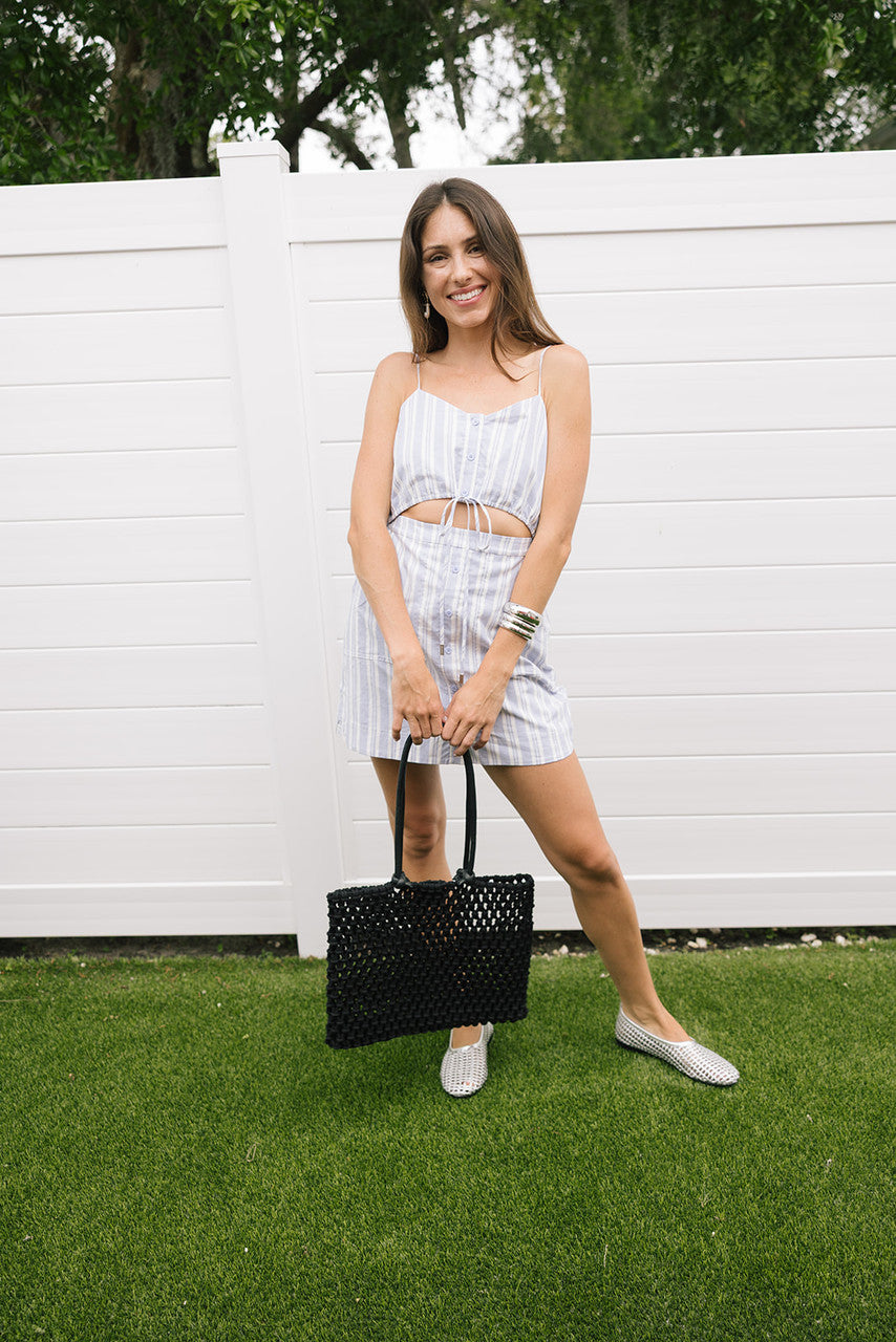 Simkhai Annie Stripe Mini Dress full body front
