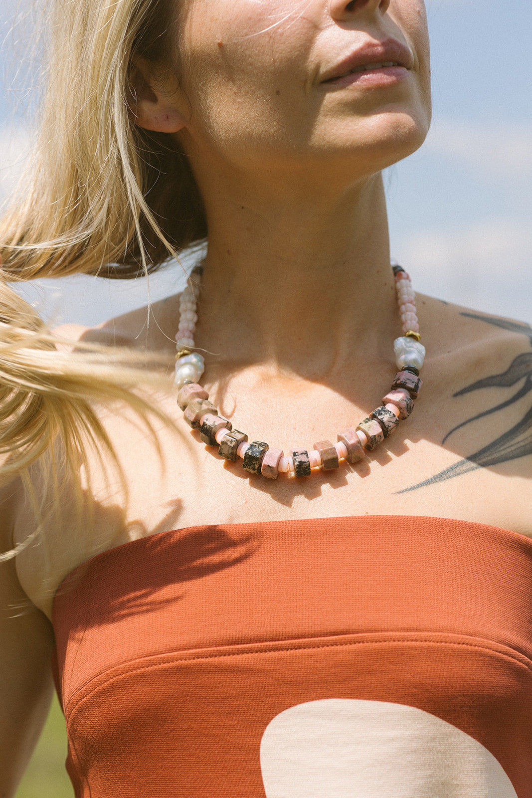Sawyer Necklace on model