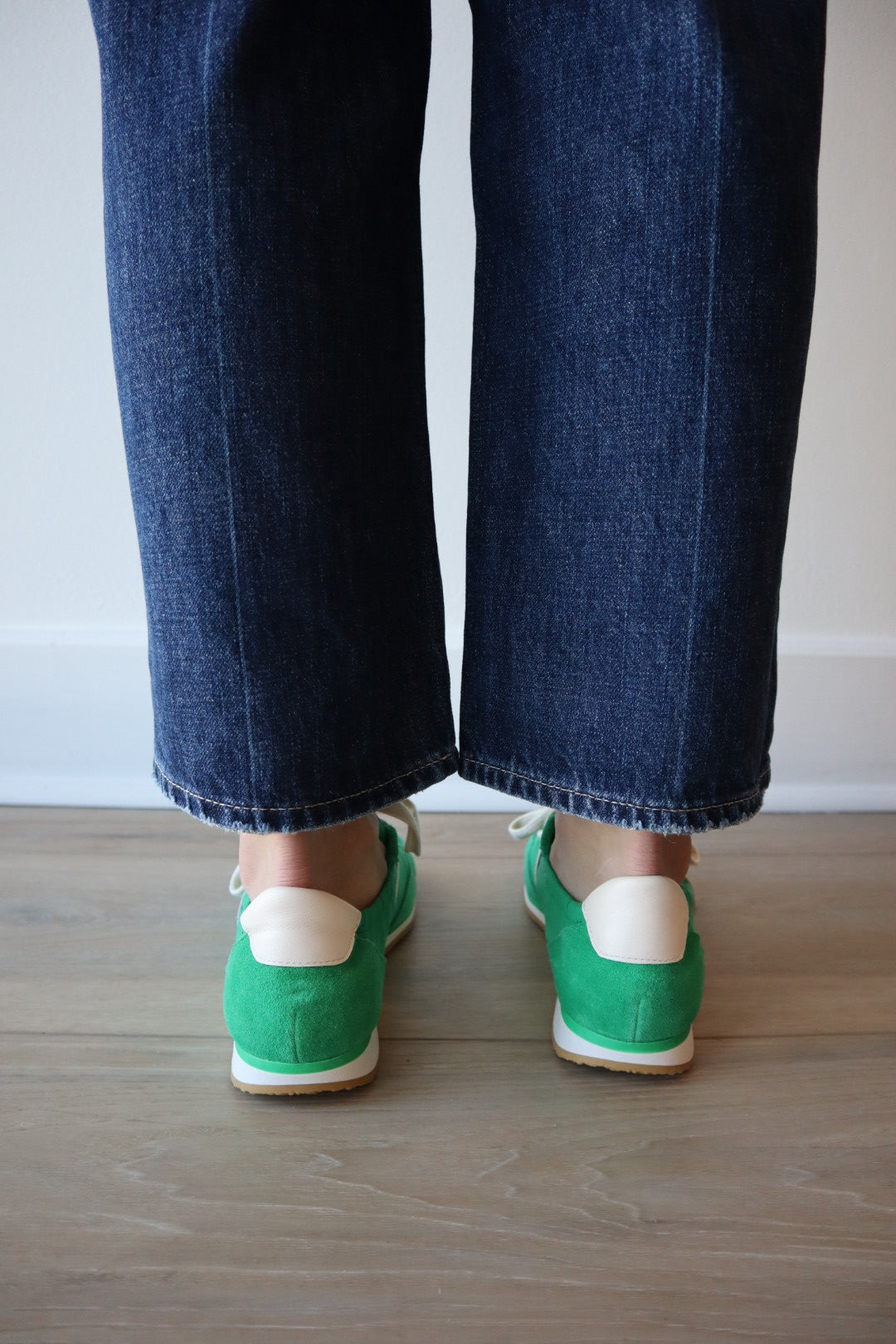 Sariya Tennis Shoe in Green Nylon back view