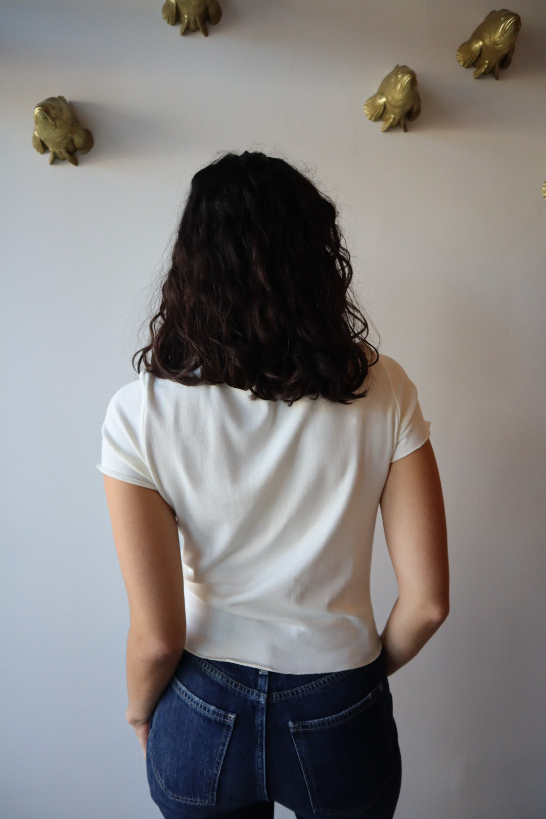 Ami Short Sleeve Hook & Eye Tee back