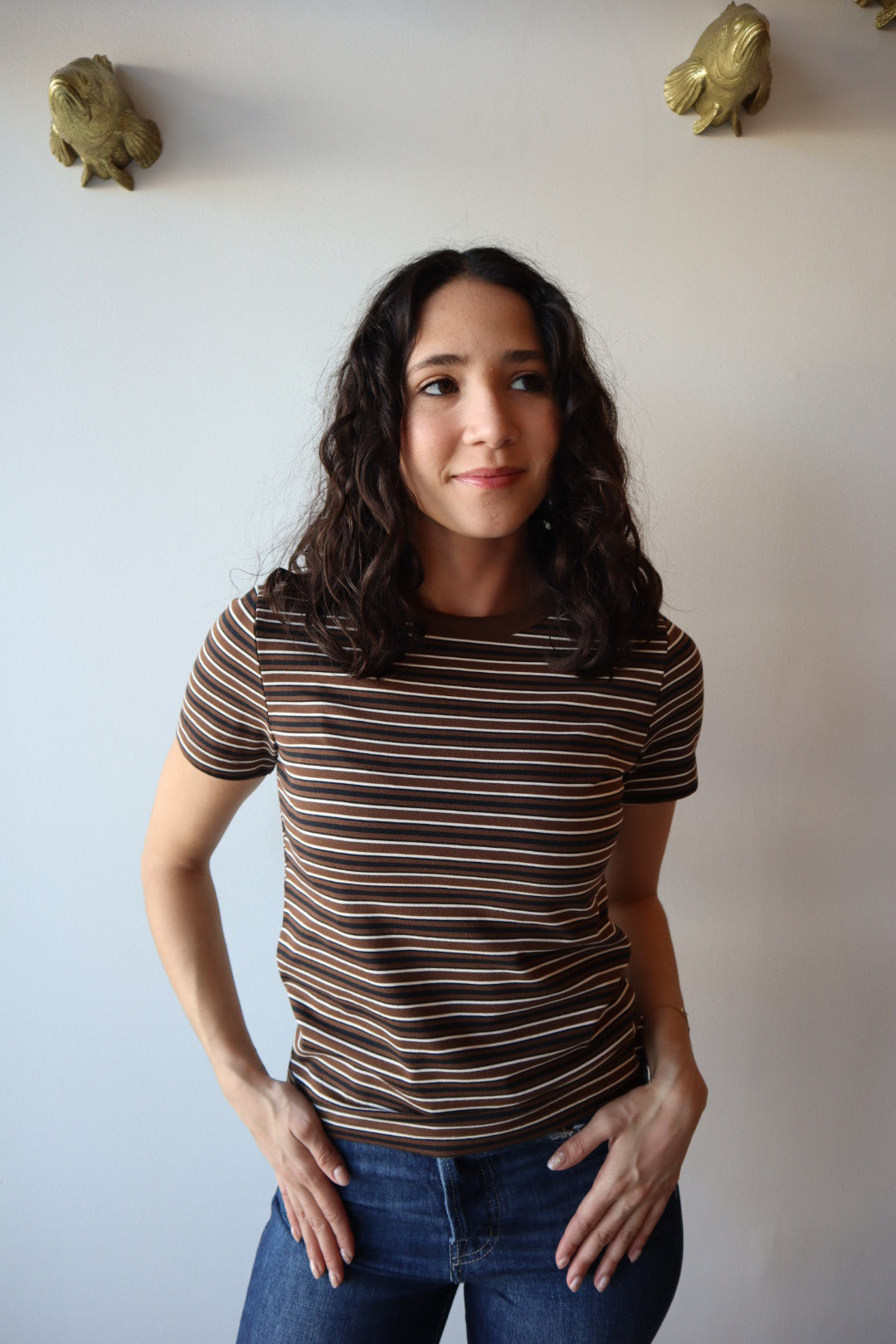 Alba Shrunken Stripe Tee front