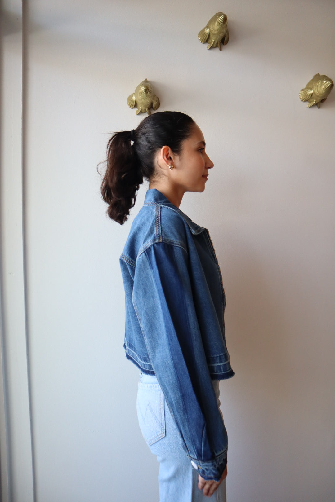 Denzel Denim Jacket close up side view
