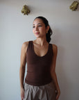Valentino Tank in Mocha front