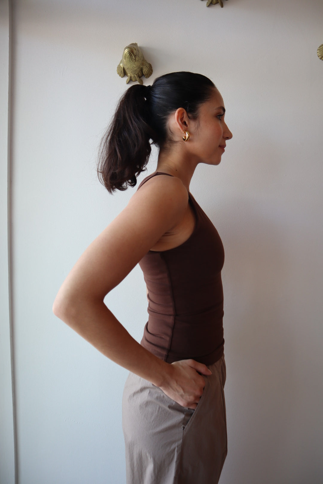 Valentino Tank in Mocha side