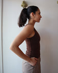 Valentino Tank in Mocha side