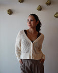 Bradshaw Boucle Cardigan close up front view