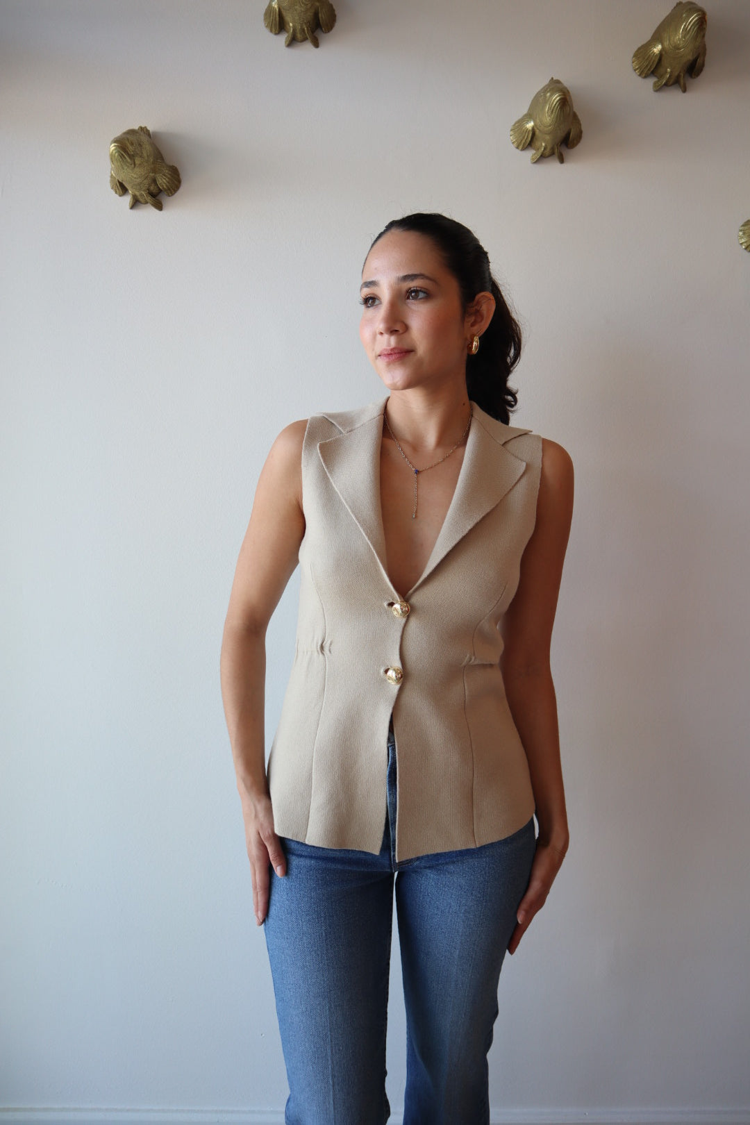 Mahalia Vest Top close up front view