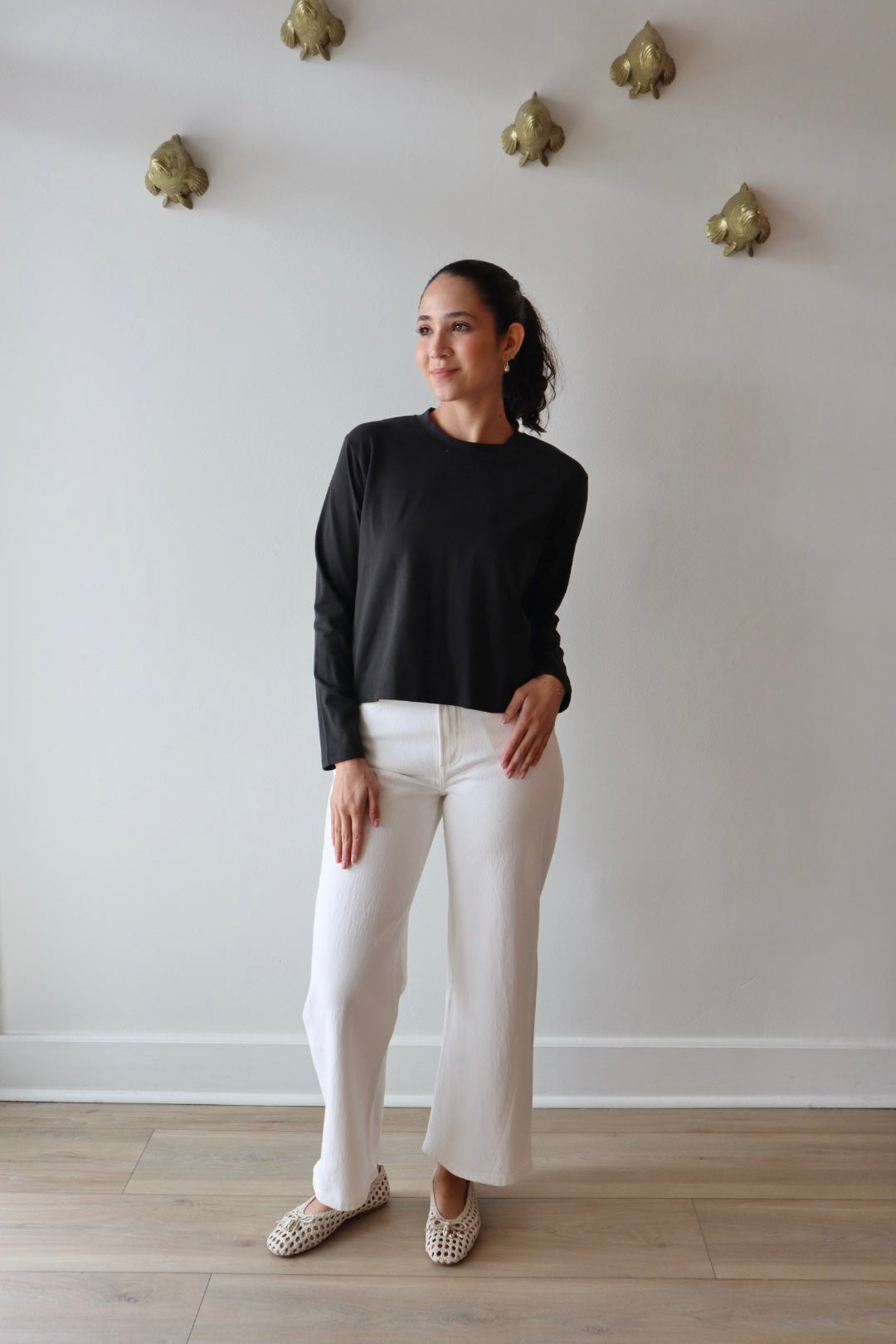 Ava Long Sleeve Tee full body front view