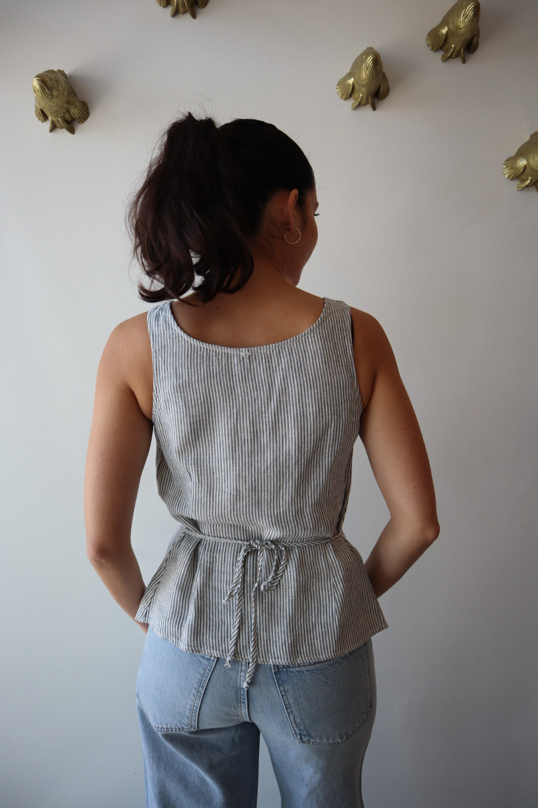 Piper Peplum Vest close up back view