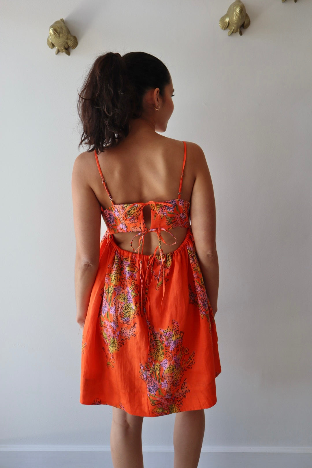 Kayla Print Mini Dress close up back view