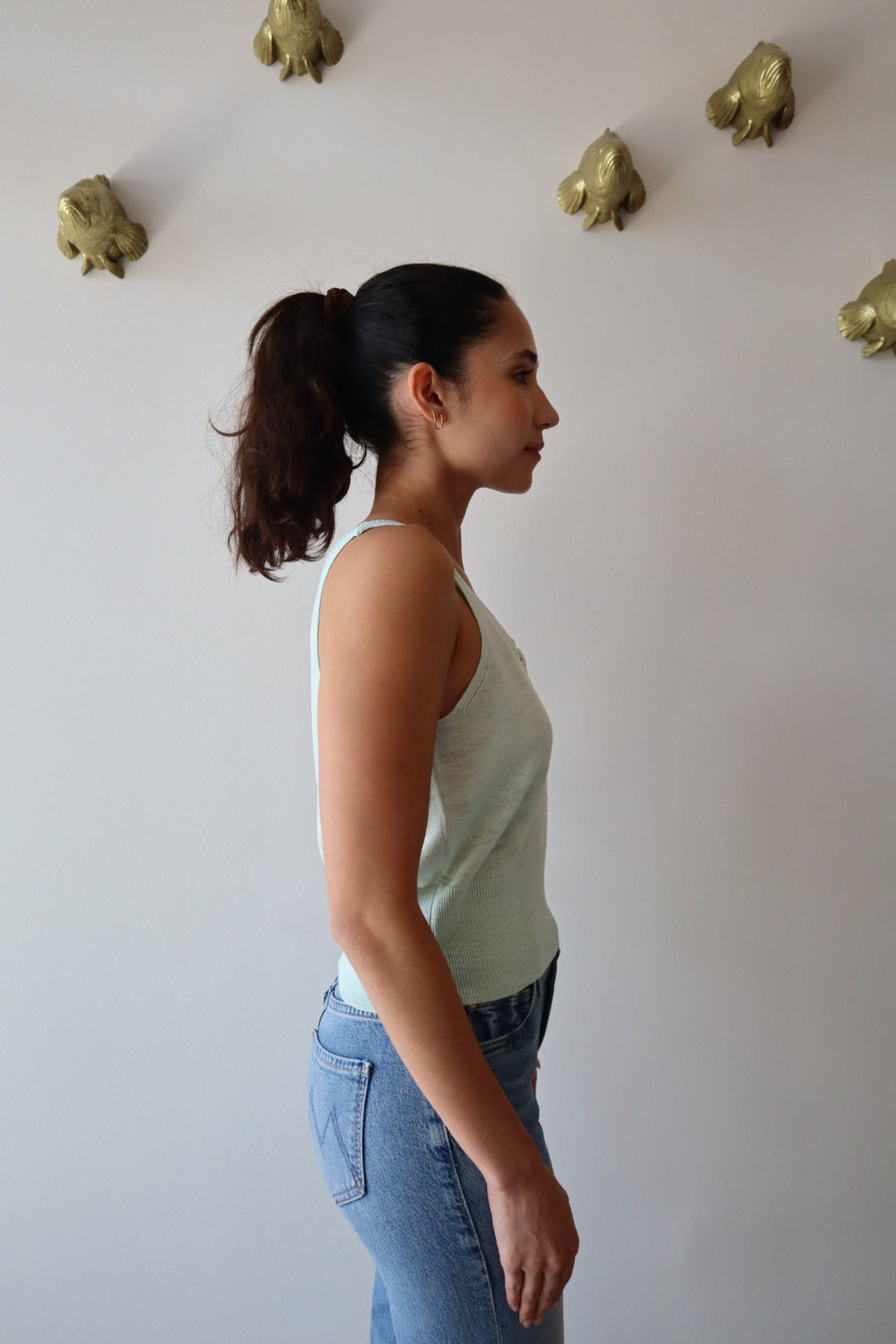 Zaya Mint Tank in Jelly Mint close up side view