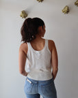 Zaya Knit Tank in White close up back view