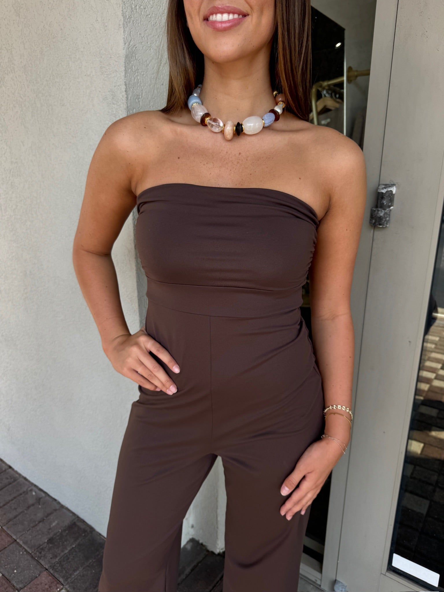 Tube Gathered Jumpsuit close up