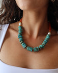 Extreme close-up of Tracey Necklace on model