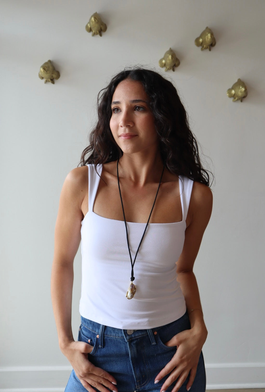 Necklace Lucid front view on model