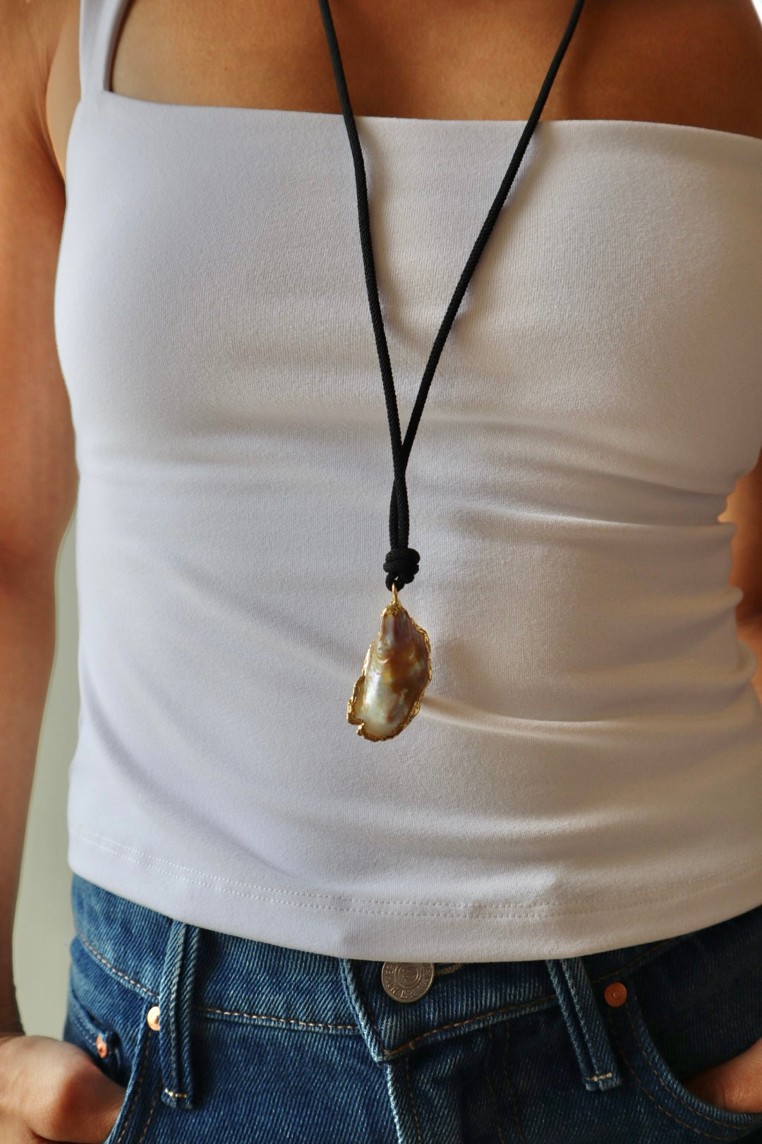 Necklace Lucid extreme close up front view on model