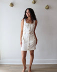 Rylee Denim Mini Dress full body front view on model