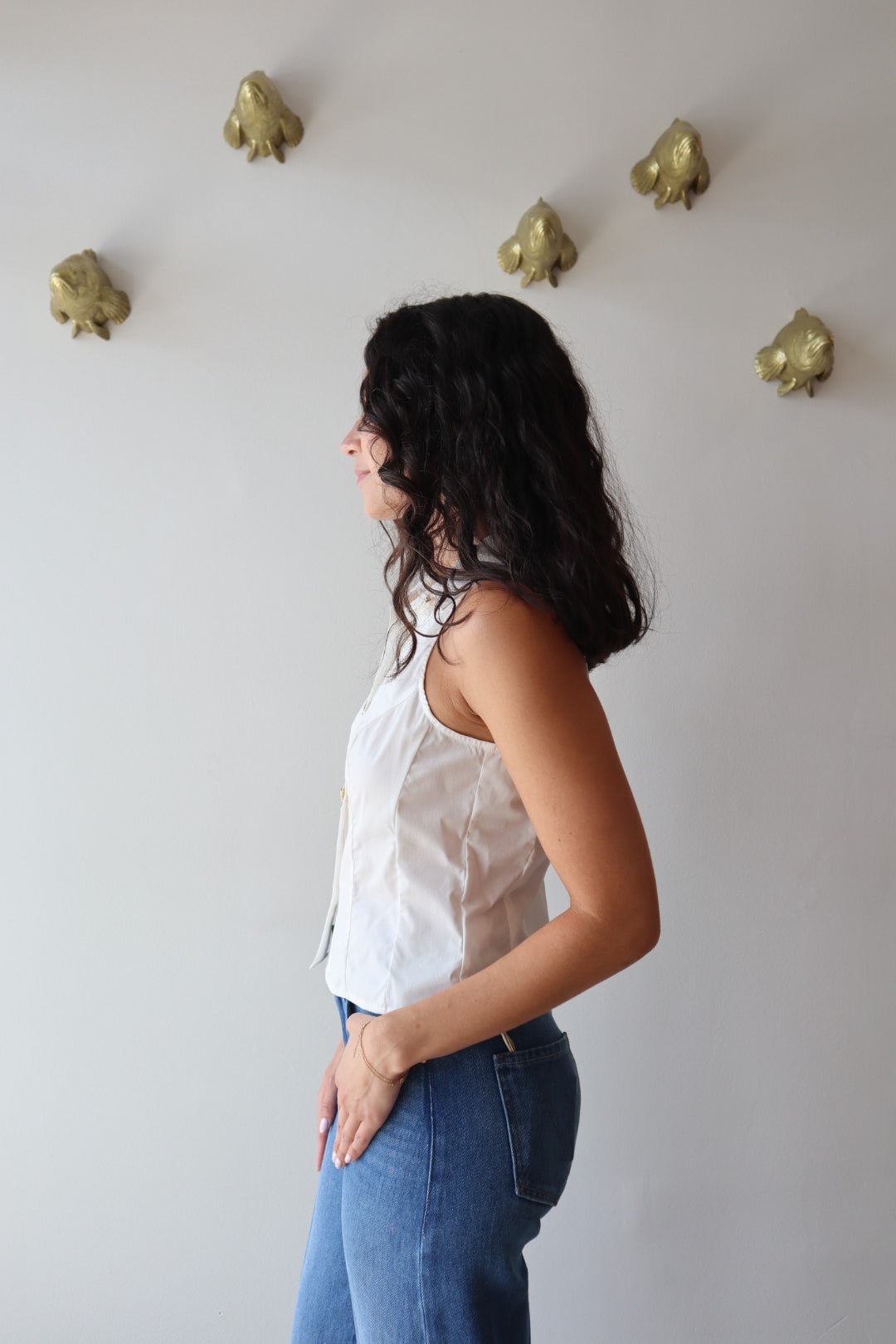 Poppy Sleeveless Top close up side view