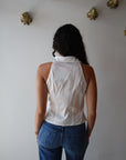 Poppy Sleeveless Top close up back view showing collared neckline