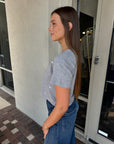 Crop Tee with Pearls