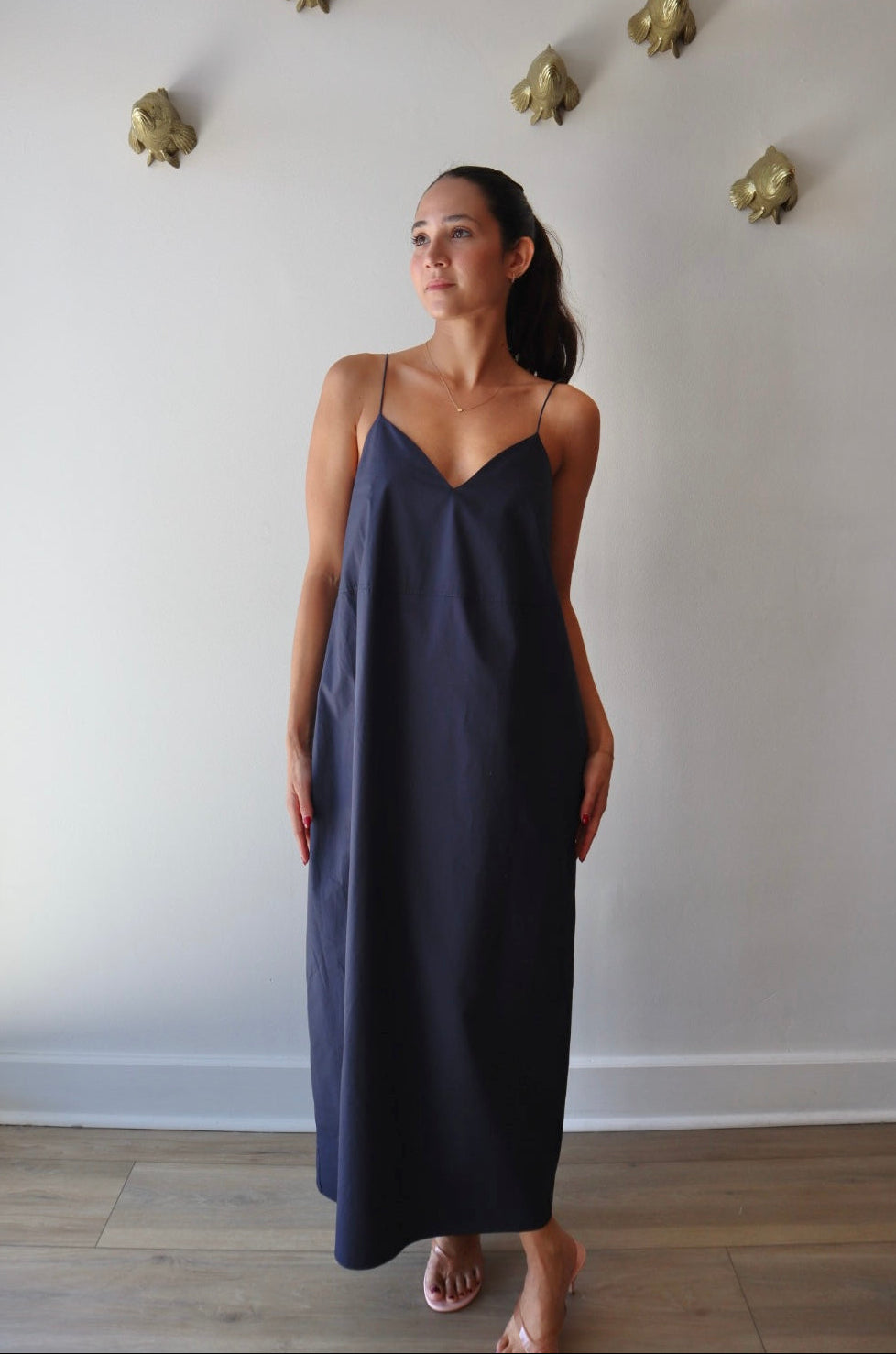 Della Poplin Dress front view on model