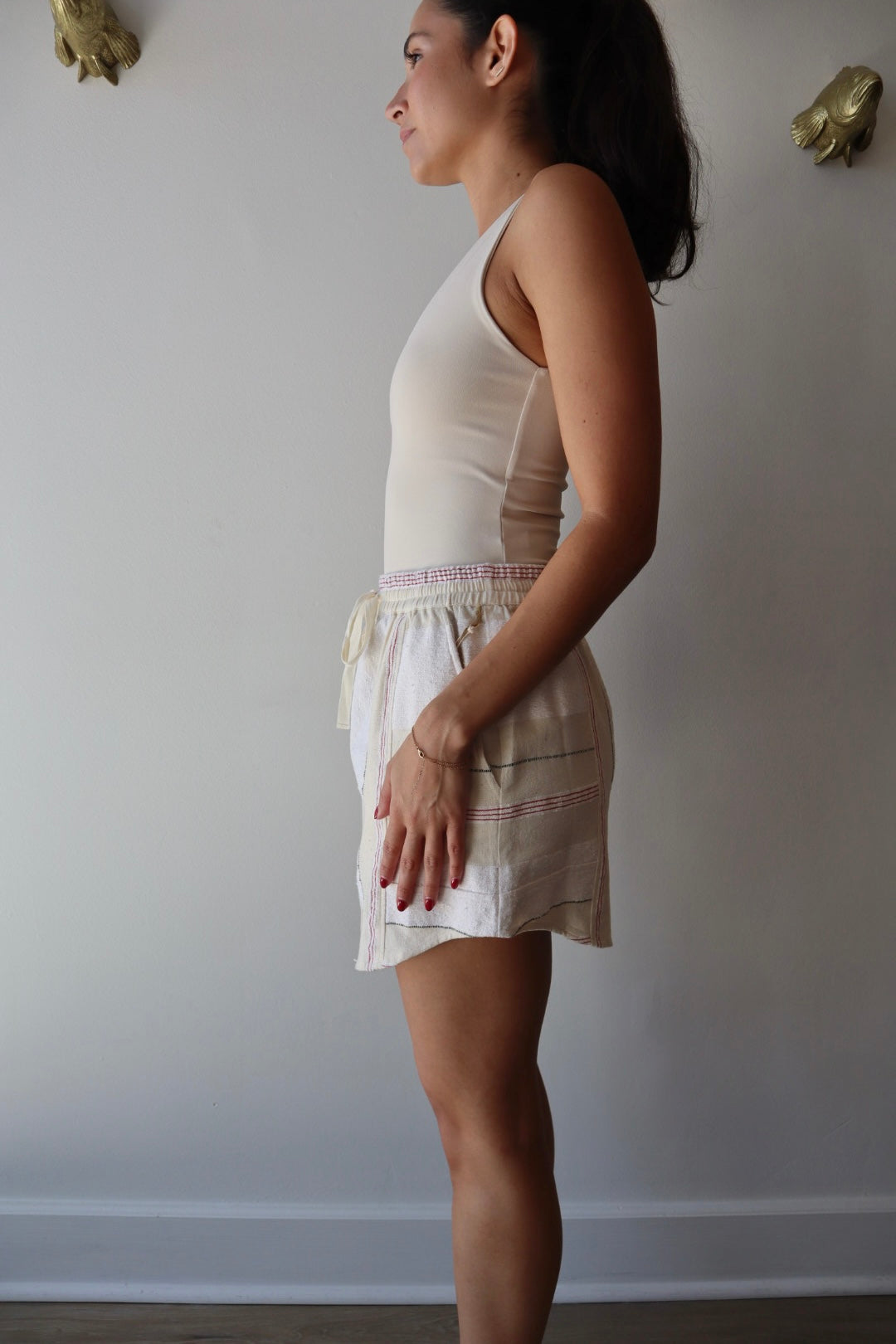 Abas Skirt side view on model