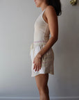 Abas Skirt side view on model