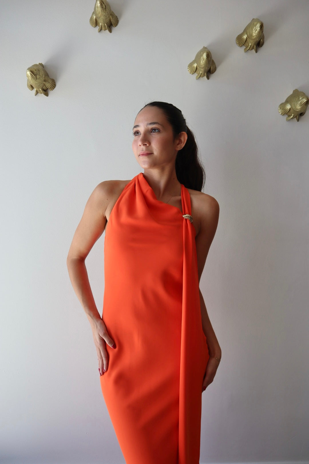 Sonya Dress close up front view on model