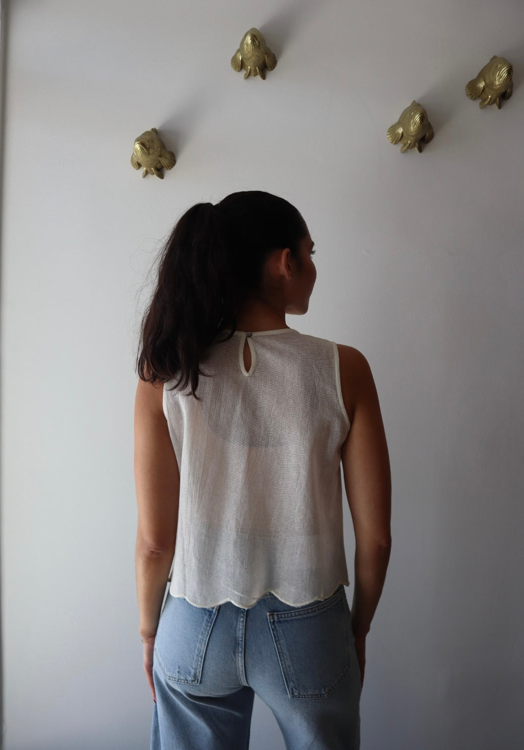 Indra Top close up back view on model