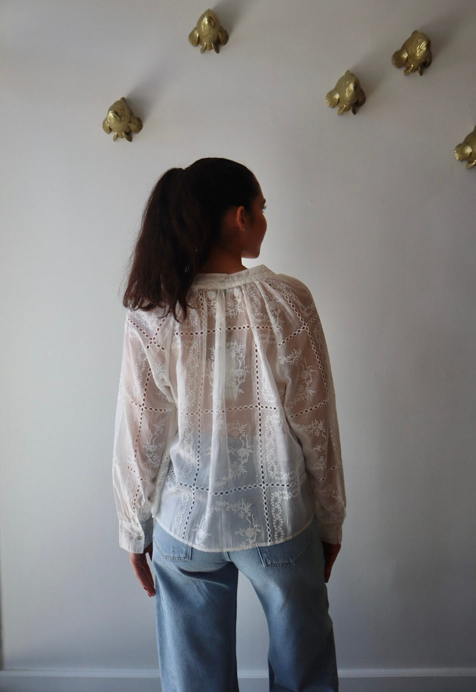 Francine Top close up back view on model