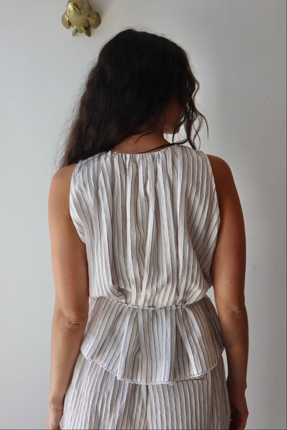 Pierce Top close up back view on model