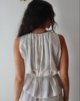 Pierce Top close up back view on model
