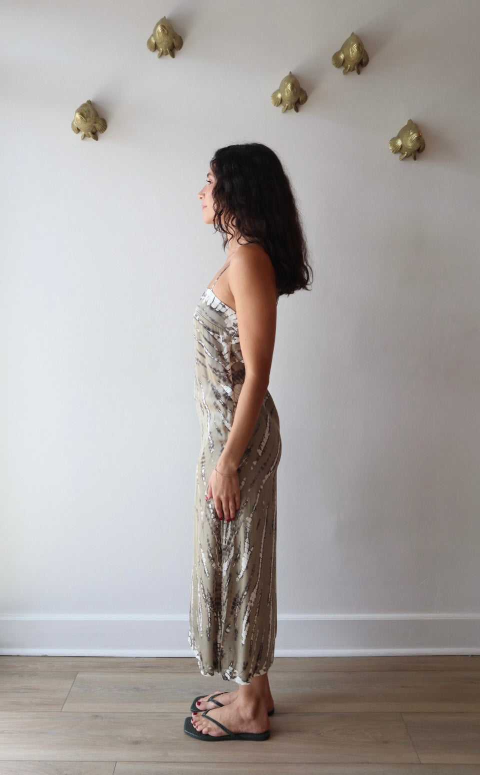 Khana Slip Dress full body side view on model