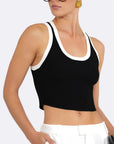Eve Crop Black & White close up front