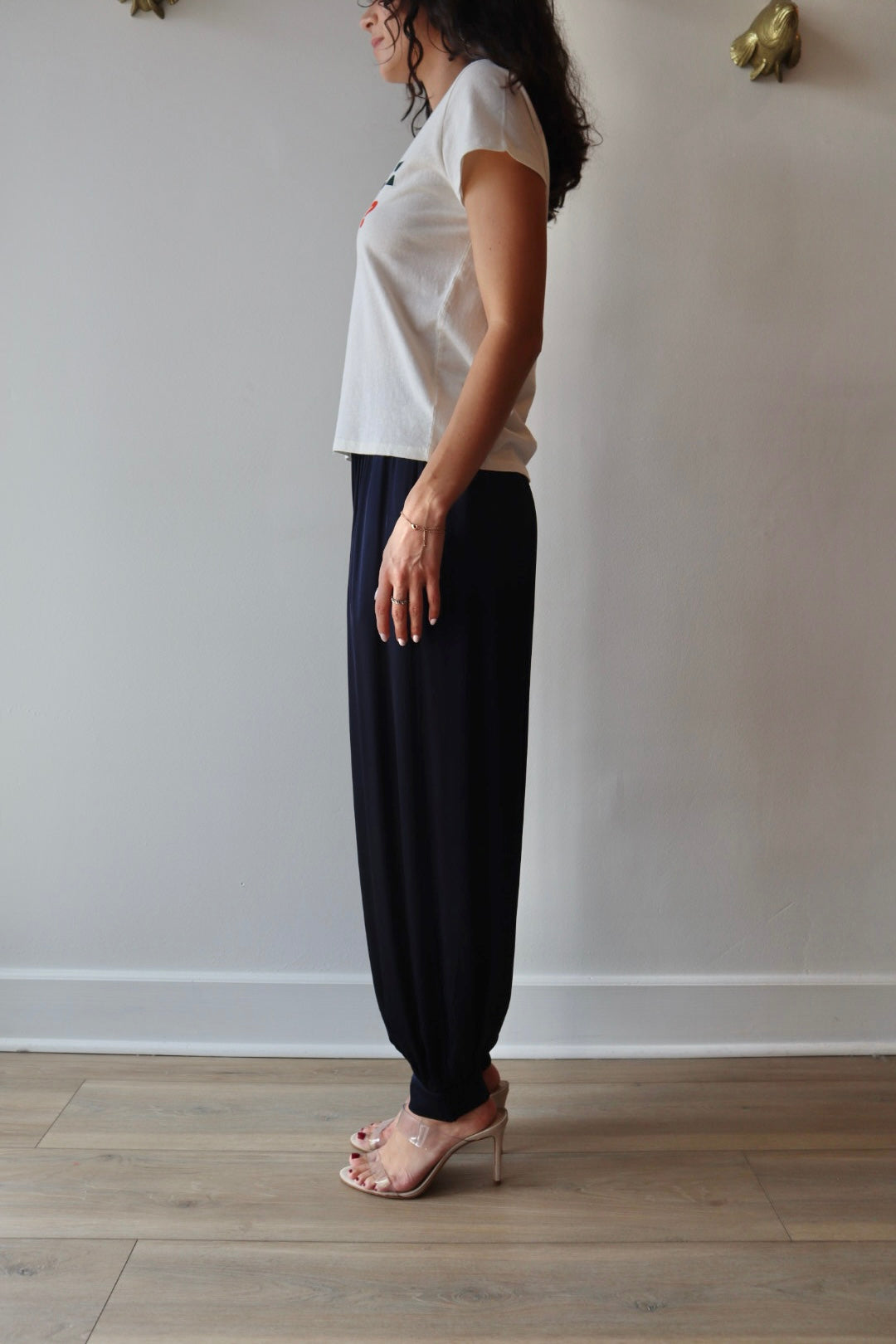 Elidi Harem Pant full body side view on model