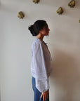 Adelle Top in Stripe side view on model
