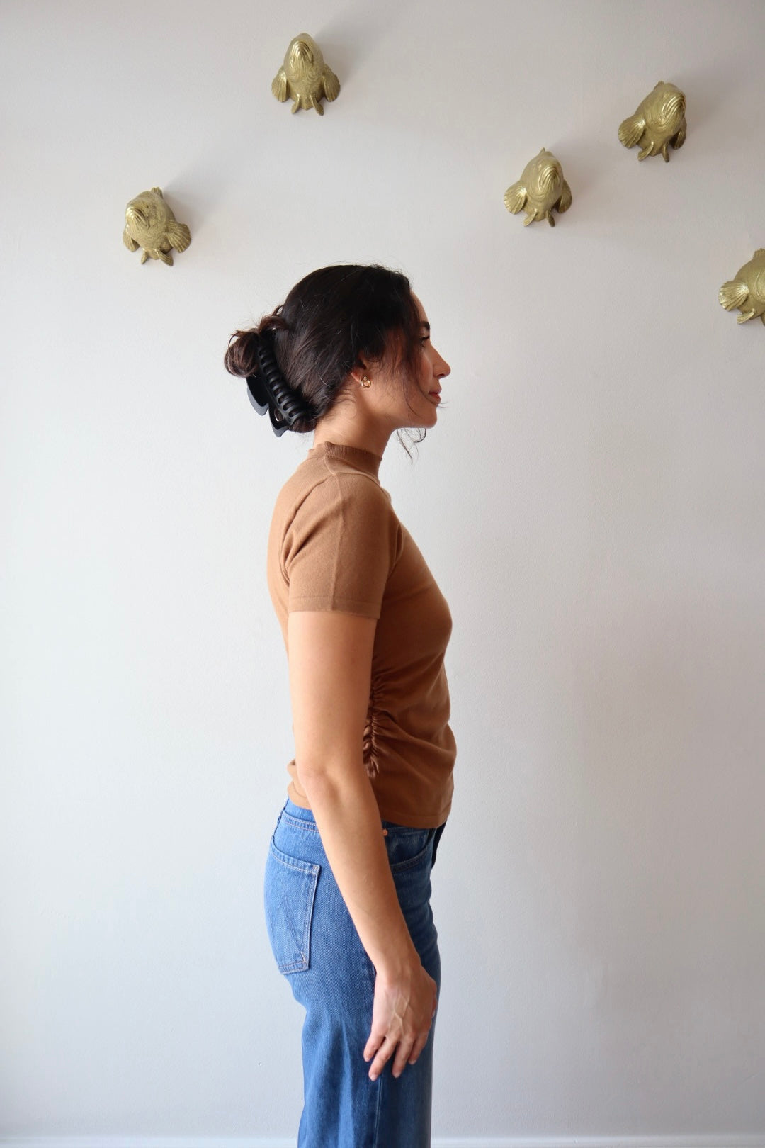 Darcy Knit Top side view on model