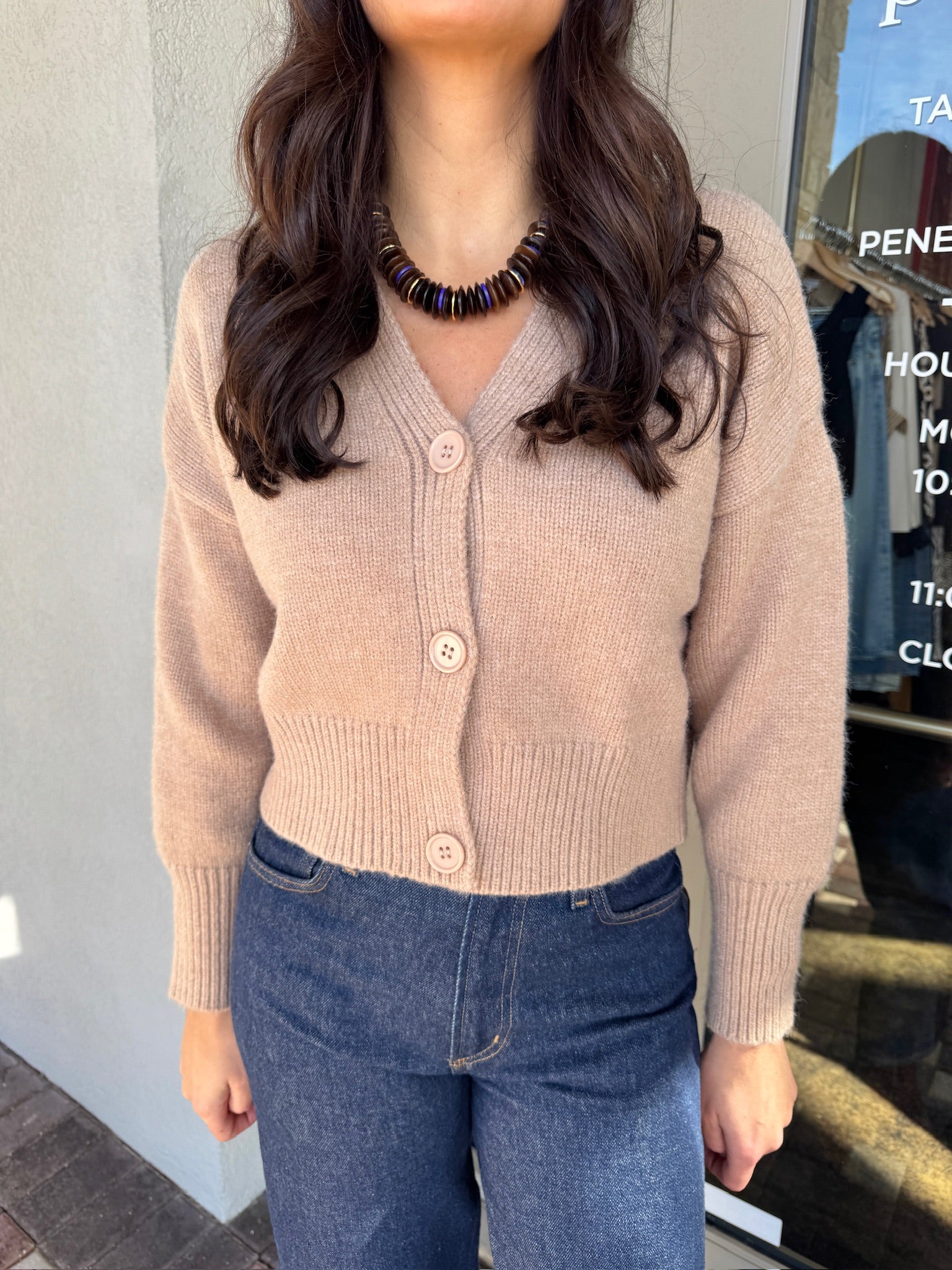 Phineas Cardigan Beige front