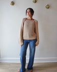 Avra Sweater full body front view on model with sleeves uncuffed