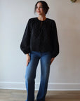 Adelle Top in Black full body front view on model