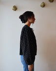 Adelle Top in Black side view on model