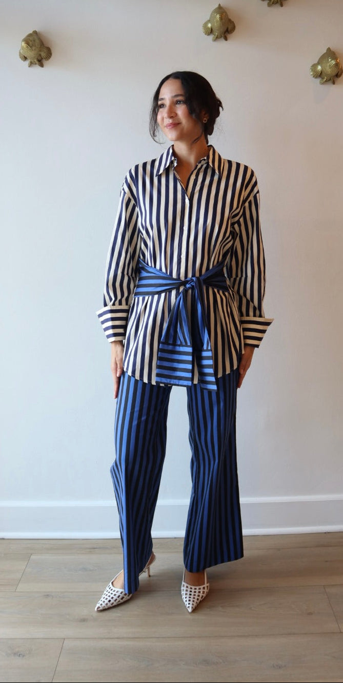 Inna Poplin Top full body front view on model