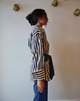 Inna Poplin Top side view on model