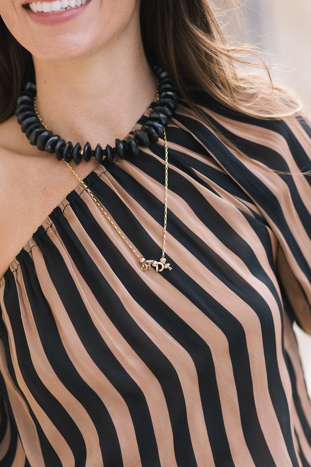 Montego Necklace with beaded 2mm Italian link chain