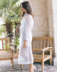 Loen Long Sleeve Sheer Top and Dana Sheer Midi Skirt side